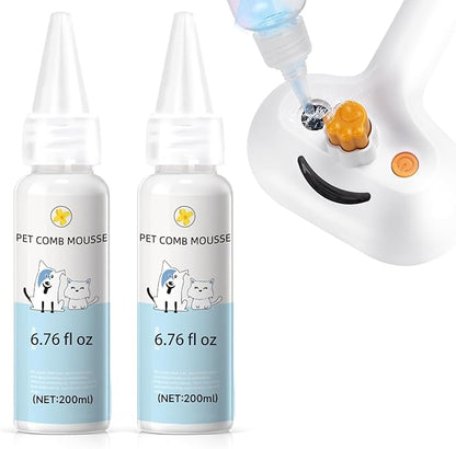 Pet Steam Brush Spray Refill for Dogs & Cats – Concentrated Waterless Shampoo, 3-in-1 Pet Comb Leave-in Serum, Self Cleaning Pet Comb for Shedding & Hair Removal, 2*Shampoo(Steam Brush Not Included)