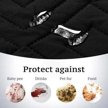 H.VERSAILTEX Futon Cover Reversible Sofa Slipcover Furniture Protector Water Resistant 2 Inch Wide Elastic Straps Sofa Bed Pets Kids Dog Cat Fit Sitting Width Up to 70"(Futon, Black/Grey)