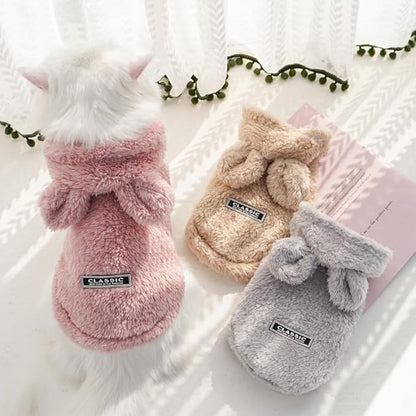 Selena Cat Bunny Ears Costume Cute Dog Kitten Hoodies Sweater Rabbit Ears Puppy Pet Apparel (XX-Large,Pink)