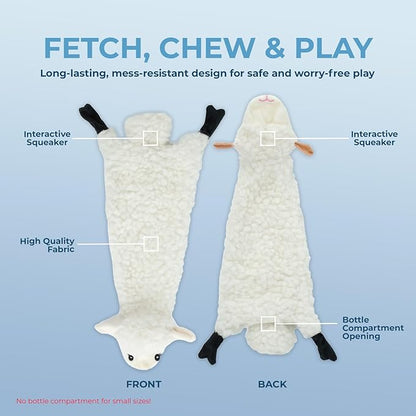 Best Pet Supplies Squeaky Dog Toys with Soft Durable Fabric for Small, Medium and Large Pets Interactive Toy for Indoor Play, Supports Active Biting and Play - Sheep, Medium