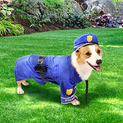 Spooktacular Creations Halloween Dog Pet Police Costume Shirt with Belt, Handcuffs, Walkie Talkie for Halloween Dress-up Party, Role Play, Carnival Cosplay, Holiday Decorations Clothes (Large) - Image 6