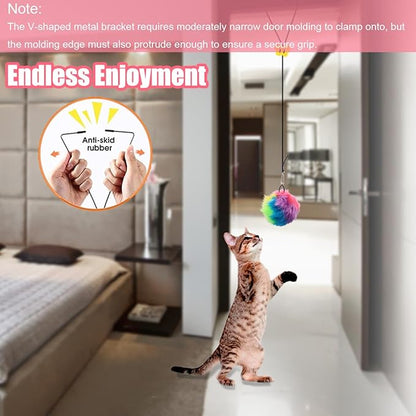 Interactive Cat Toys, Independent Play Hanging Door Cat Toys for Indoor Cats Kitten Exercise Toy for Bored Cats