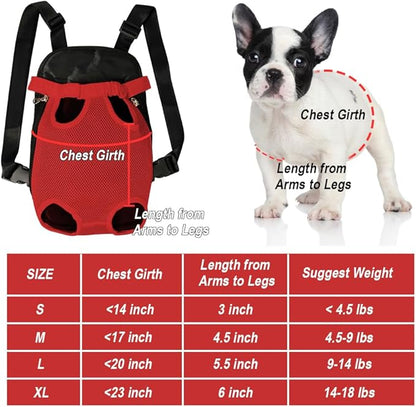 FEimaX Dog Carrier Backpack Pet Legs Out Front Cat Travel Bag, Adjustable Puppy Backpacks Carriers Hands-Free for Small Medium Dogs Cats Hiking Traveling Camping Daily Walking
