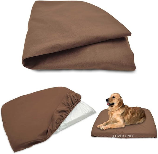 Dog Bed Cover Waterproof Replacement Machine Washable Covers for Dog Bed Heavy Duty Scratch Resistant Mattress Protector Pet Bed 54x44 Inch Brown Cover Only