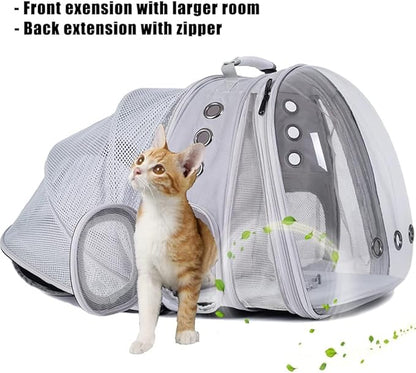 Dual Expandable Cat Backpack Carrier, Fit up to 20 lbs, Expandable Pet Carrier Backpack for Large Fat Cat and Small Puppy