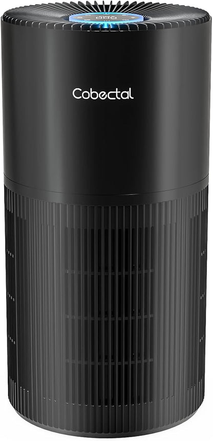 Air Purifiers for Home Large Rooms, Cobectal Air Cleaner with H14 True HEPA 3-in-1 Filter Covers up to 1650ft², Air Quality Sensor, Aroma Function & Sleep Mode, Pet Air Purifier, Black