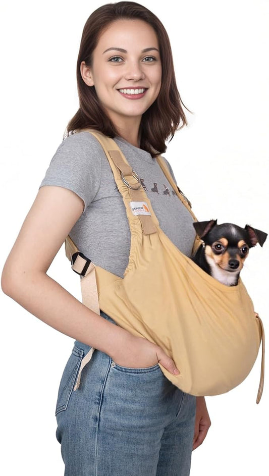 Dog Sling Carriers for Small Dogs,Carrier Sling for Cats and Puppy,Carrying Wrap Front Backpack Cat Sling,Adjustable Chest Pet Sling