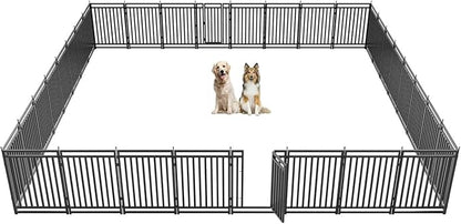 Dog Playpen Dog Fence Outdoor for Yard 47" H with 32 Panels Sturdy Portable Puppy Playpen for Indoor Outdoor RV Camping Use - Black Silver