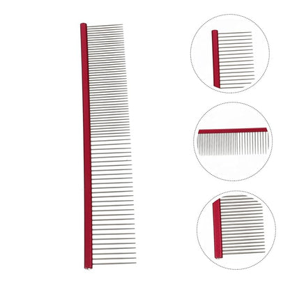 POPETPOP Portable Pet Comb for Dogs and Cats Wear-resistant Multi-function Grooming Tool Lightweight Aluminum De-shedding Brush for Daily Use for Removing and Loose Hair