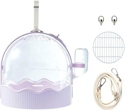 Clear Pet Carrier Travel Cage with Water Bottle& Station Frame Small Travel Camping Package Supply Large Cages and Habitats Cages and Habitats