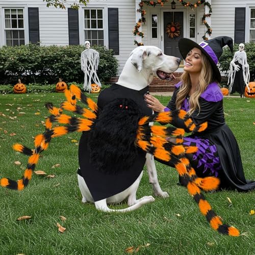 OurWarm Large Dog Halloween Costumes, 64 LED Spider Costume for XL Dogs - Image 5