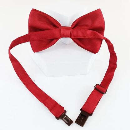 Dog Bow Ties for Large Dogs, KOOLMOX Wine Red Adjustable Dog Collar Bow Tiefor Medium and Large Dogs Cats Pets Wedding Birthday Graduation Holiday Halloween Cosutmes