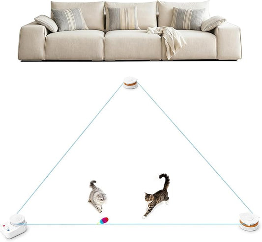 Interactive Cat Toy for Indoor Cats – Automatic Moving & Enrichment Toy for Indoor Cats/Kitten, Auto/Manual Control Cat Treadmill for Exercise & Mental Stimulation, Stimulating Chase Toys (H1K2)