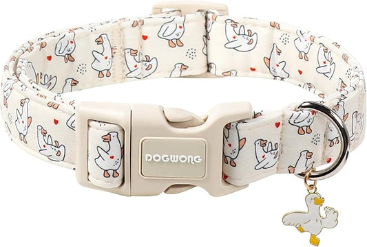 DOGWONG Goose Adjustable Pet Collar Comfortable Spring Summer Puppy Collar Cute Cotton Collars Durable Necklace Gift for Small Dogs,XS