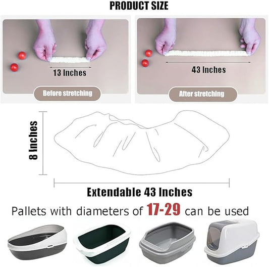 Disposable Rabbit Cage Liner Bag with Elastic,Portable Large Size Pet Litter Box Tidy Bags,Small Animal Universal Toilet Film for Bird Hamster Cat Hedgehog,50 Pieces