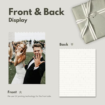 NAZENTI Custom Photo Building Block Gifts for Anniversary, Personalized Couple Playing Card Puzzle Blocks, Valentines Day Gifts for Boyfriend, Romantic Home Decor for Him, Picture Memory Desktop
