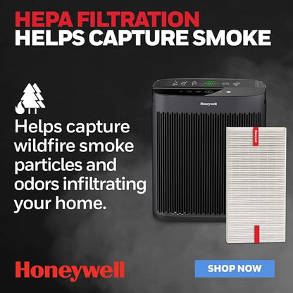 Honeywell HEPA Air Purifier Filter R, 3-Pack for HPA 100/200/300, 3000 and 5000 Series - Airborne Allergen Air Filter Replacement Targets Wildfire/Smoke, Pollen, Pet Dander, and Dust
