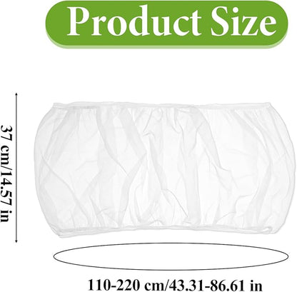 Universal Bird Cage Cover Skirt - Adjustable Soft Airy Nylon Mesh Net, Seed Catcher, Guard for Parrot, Parakeet, Macaw - Round & Square Cages (White)