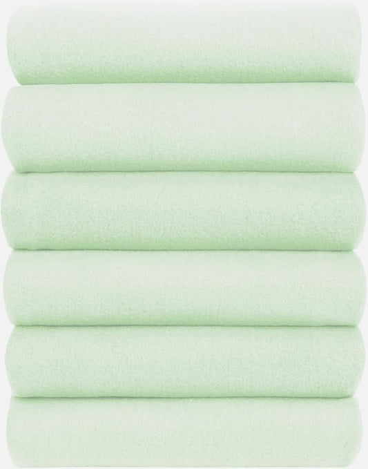 Fleece Throw Blankets Bulk Fleece Blankets Solid Wholesale Lightweight Warm Soft for Pet Bed Sofa Couch Office Wedding Gifts Travel Seasons Sage Green 50x60 Inches Pack of 6