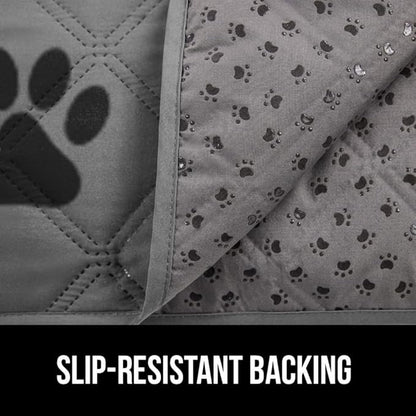 GORILLA GRIP Waterproof Bed Cover for Dogs, 82x82, Gripped Slip Resistant Backing, Leak Proof Washable Dog Blanket Covers Sofa, Couch, Sectional, Crate, Car, RV Seats, Pet Puppy Essentials, Gray Paw