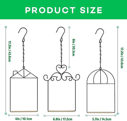 MIXXIDEA 3PK Hummingbird Perch, Hummingbird Swing with Metal Frame, Bird Swing with Wooden Dowel and Hanging Chain,Suitable for Hanging Indoor,Outdoor, Lawn,Patio,Garden