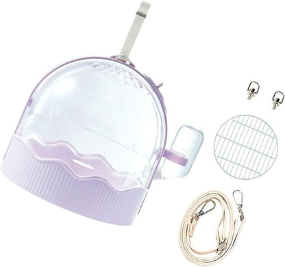 Clear Pet Carrier Travel Cage with Water Bottle& Station Frame Small Travel Camping Package Supply Large Cages and Habitats Cages and Habitats