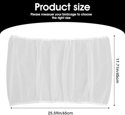 Sibba Bird Cage Seed Catcher Airy Gauze Guard Catcher Parrot Nylon Mesh Net Cover Soft Universal Birdcage Elastic Cage Net Stretchy Skirt Accessories Net Covers Pet Supplies (White)