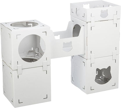 Trixie Casa Cara Modular Cardboard Cat Condo, Corrugated Indoor Cat Condo & Play Tower, Individually Combinable Modules for Playing and Relaxing, 100% Recycled Material for Cats up to 18 lbs