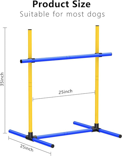 Dog Jump Hurdles Training Equipment,Indoor or Ourdoor,Dog Agility Training Equipment,Jump Obstacle Course for Dogs Outdoor, Playground Equipment,Carrying Bag (2 Sets)…, blue yellow