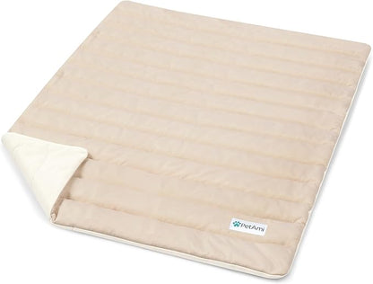 PetAmi Cooling Mat for Dog, Premium Pet Cooling Blanket for Crate Kennel, Indoor Cat Cool Sleeping Pad, Q-MAX Cold Sofa Couch Cover for Summer, Taupe/Beige, Medium (29x40)
