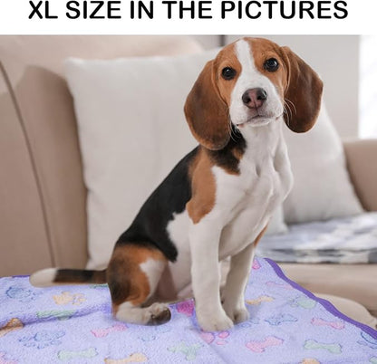 Dono 1 Pack 3 Dog Blankets, Soft Fluffy Fleece Pet Blanket Warm Sleep Mat Paw Print Design Puppy Kitten Throw Blankets Doggy Blanket for Dogs