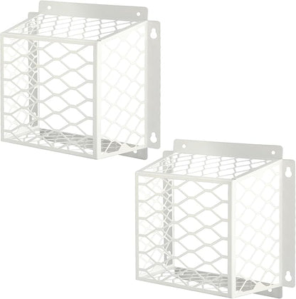 Dryer Vent Bird Guard,Dryer Vent Cover Guard for Most 3" to 4" Bathroom Exhaust Fan Cover Ventilation,7"Lx7"Wx5"H Steel Ventilation Bird Cage for Bath Exhaust Fan Cover,White,2PCS