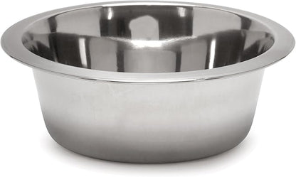 Jeffers Pet Standard Weight Stainless Steel Bowls for Dogs, Cats, Puppies, Kittens, Food & Water, Durable Feeding Dish, Travel, Camping, Indoor Outdoor Use, Dishwasher Safe - 3 Quart 12 Pack
