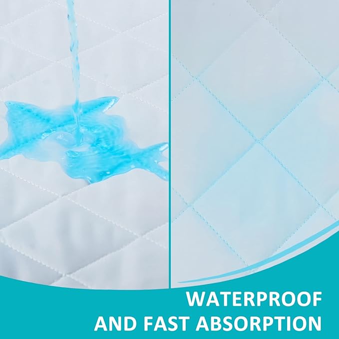 KANECH Washable Underpads 44"x52" (1 Pack), Waterproof Heavy Absorbency Reusable Incontinence Bed Pads for Adults, Elderly, Kids & Pets - Bedwetting Mattress Protector