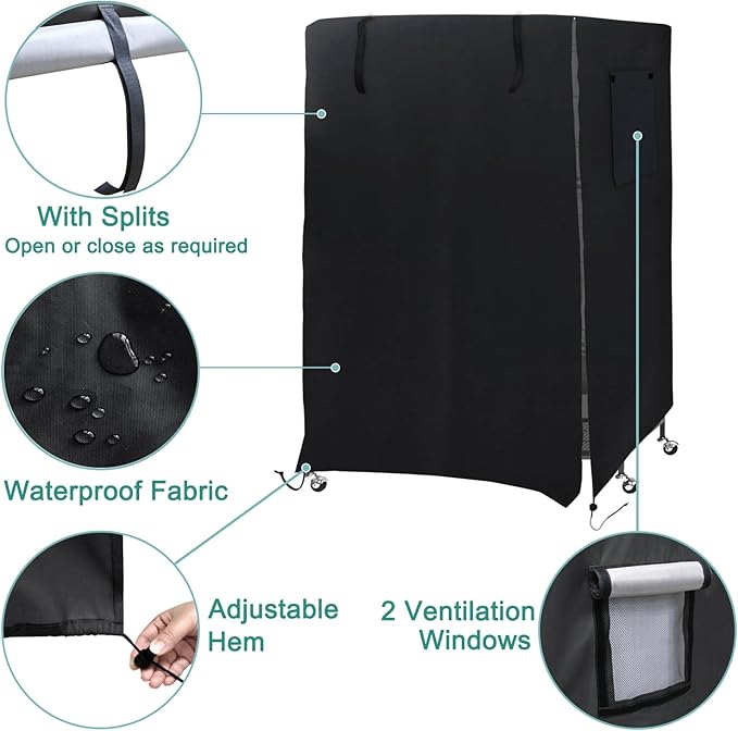 Universal Bird Cage Cover, Dark Colored Drape for Animal Crate, Waterproof & Washable Night Cover for Cages, Distraction and Light Eliminator for Mink, Totoro, Parakeets, Parrot (XL - 38”L×23”W×51”H)
