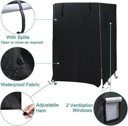 Universal Bird Cage Cover, Dark Colored Drape for Animal Crate, Waterproof & Washable Night Cover for Cages, Distraction and Light Eliminator for Mink, Totoro, Parakeets, Parrot (L - 31”L×22”W×41”H)