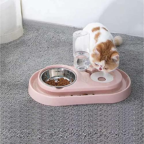 Love Dream Double Dog Cat Bowls Raised No-Spill Dog Food and Water Bowl Set