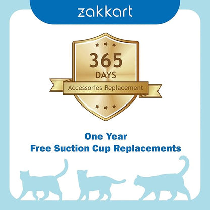 Zakkart Foldable Cat Hammock for Window - Cordless, Embeded Machine Washable Bed, Robust Metal Frame - Cat Window Perch for Large Cats and Kitten (Brown Bolster Bed, Medium)