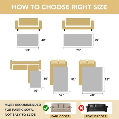 H.VERSAILTEX Non Slip Pet Couch Cover Chenille Dog Bed Protector Thick Soft Sofa Slipcover Pet Friendly Washable Couch Cushion Covers for Pets (30" x 70", Ivory)