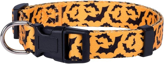 Native Pup Halloween Dog Collar (Large, Bats)