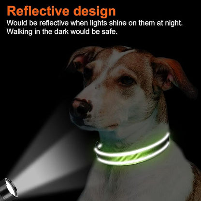 Joytale Reflective Dog Collar, Soft Neoprene Padded, Metal D-Ring, Nylon Pet Collar Adjustable for Small Dogs, Green, S