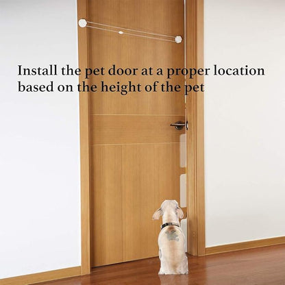 Automatic Pets Door Opener, Automotive Pet Dog Door Private Access Door, Cat Private Handle Pet Door, for Training Pets Dogs Cats Free-Access Entry Exit Room Toilet(White)