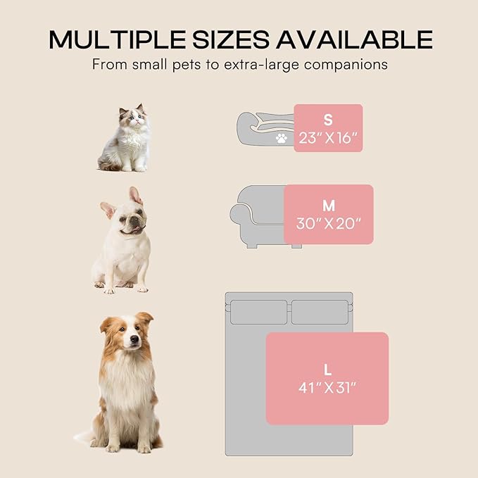 LINENLUX 1 Pack 3 Soft Dog Blanket Washable Warm Fleece Cat Blankets for Pet Puppy Fluffy Calming Flannel Beige/Pink/Grey Medium