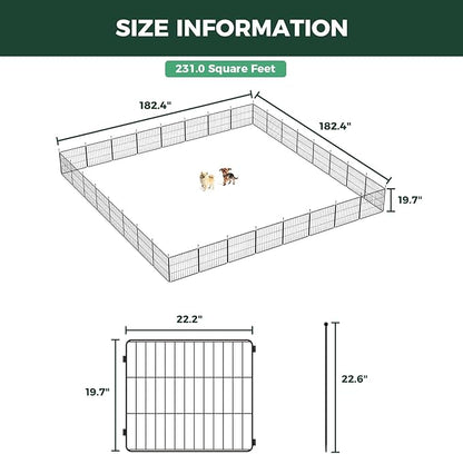 FXW MiniPaws Unleashed Dog Playpen, Expandable & Portable Design for Yard, RV Camping and Indoor Use, for Puppies and Small Dogs, 20-inch 32 Panels