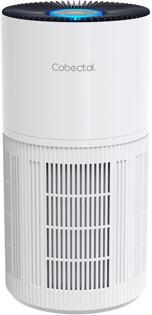 Air Purifiers for Home Large Rooms, Cobectal Air Cleaner with H14 True HEPA 3-in-1 Filter Covers up to 1650ft², Air Quality Sensor, Aroma Function & Sleep Mode, Pet Air Purifier, White