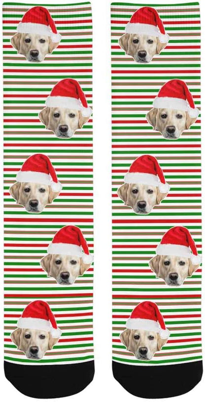 Custom Face Socks, Personalized Dog Lover Pet Photo Picture on Socks Unisex Athletic Crew Socks for Men Women