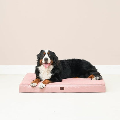 EHEYCIGA Orthopedic XL Dog Beds for Extra Large Dogs with Removable Washable Cover, Pink, 44x32