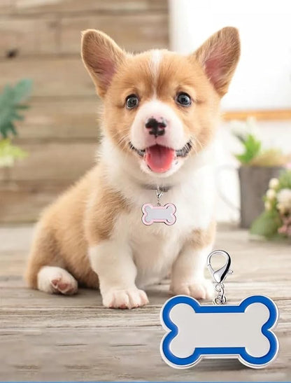 Double-Sided Personalized Dog Tags for Pets - pet ID tag, Laser Engraved Dog tag, Name tag for Dog Collar, Dog Tags for Large Dogs (Orange, Bone-Shaped-Large)