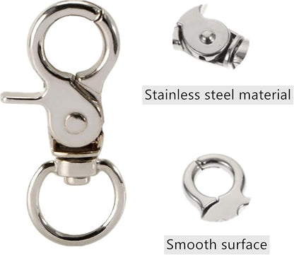 8 Pcs Bird Cage Lock Bird Cage Lobster Clasp, Birdcage Lock Birds Cage Clip Dove Cage Door Keychains Swivel Clip Rabbit Cage Door Locks Purse Hooks to Rotate Shackle Stainless Steel Iron Wire