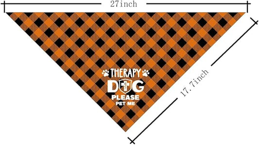 Dog Bandana, Therapy Dog Please Pet Me with, Dogs Scarf Classical Printing, Dogs Scarf Accessories, Doggy Kerchief Pet Kerchief, Christmas Birthday Thanksgiving Doggy Gift A03